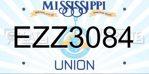 EZZ3084 Mississippi License Plate