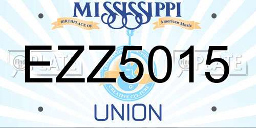EZZ5015 Mississippi License Plate