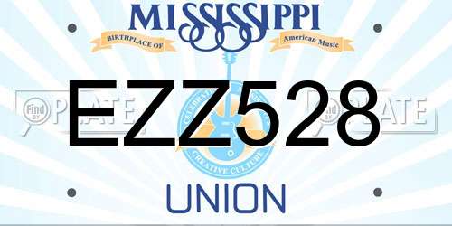 EZZ528 Mississippi License Plate