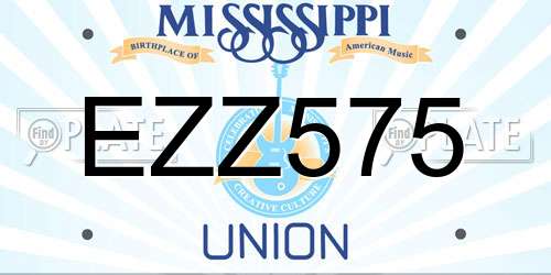 EZZ575 Mississippi License Plate