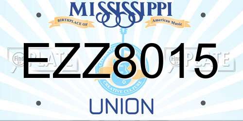 EZZ8015 Mississippi License Plate