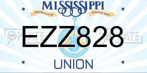 EZZ828 Mississippi License Plate