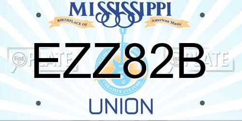 EZZ82B Mississippi License Plate