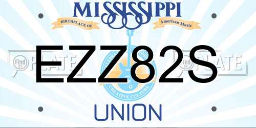 EZZ82S Mississippi License Plate