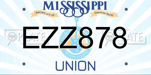 EZZ878 Mississippi License Plate