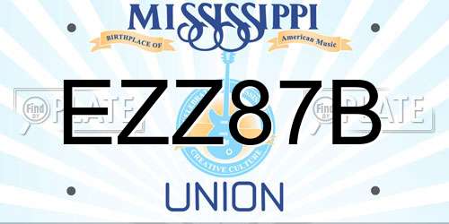 EZZ87B Mississippi License Plate