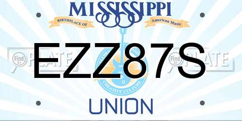 EZZ87S Mississippi License Plate