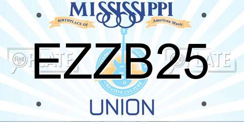 EZZB25 Mississippi License Plate