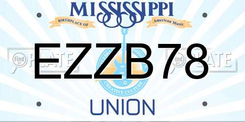 EZZB78 Mississippi License Plate