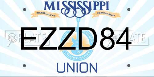 EZZD84 Mississippi License Plate