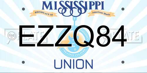 EZZQ84 Mississippi License Plate