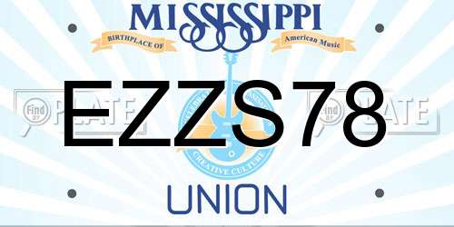 EZZS78 Mississippi License Plate