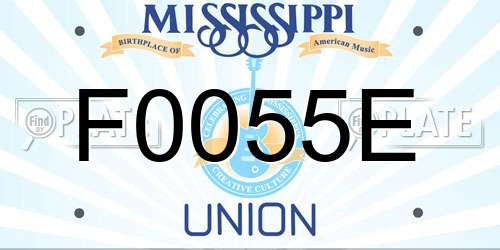 F0055E Mississippi License Plate
