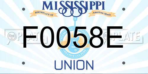 F0058E Mississippi License Plate