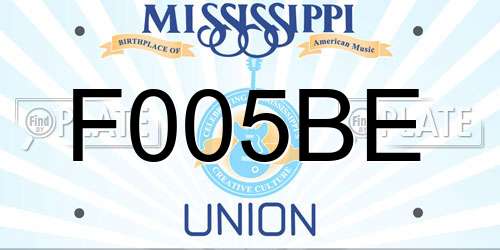 F005BE Mississippi License Plate
