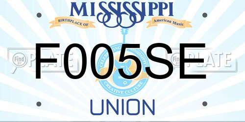 F005SE Mississippi License Plate