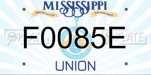 F0085E Mississippi License Plate