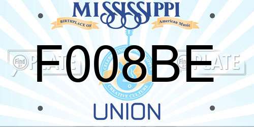 F008BE Mississippi License Plate