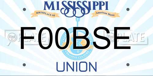 F00BSE Mississippi License Plate