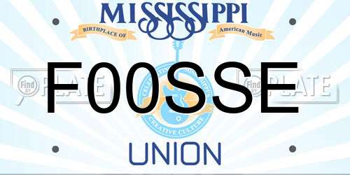 F00SSE Mississippi License Plate