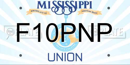 F10PNP Mississippi License Plate