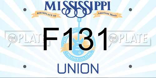 F131 Mississippi License Plate