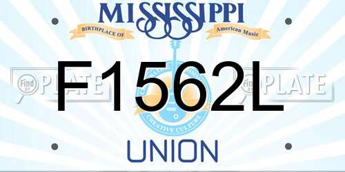 F1562L Mississippi License Plate