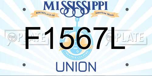 F1567L Mississippi License Plate