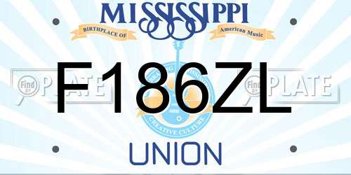F186ZL Mississippi License Plate