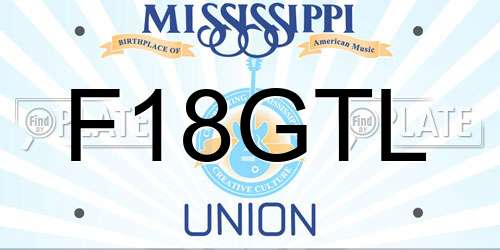 F18GTL Mississippi License Plate