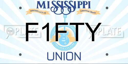F1FTY Mississippi License Plate