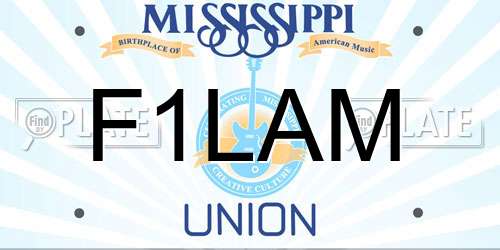 F1LAM Mississippi License Plate