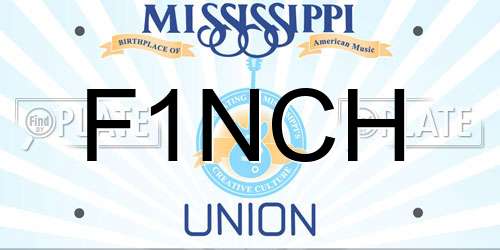 F1NCH Mississippi License Plate