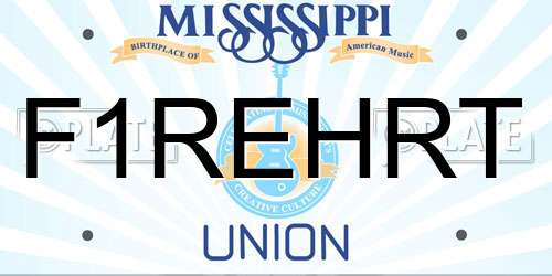 F1REHRT Mississippi License Plate