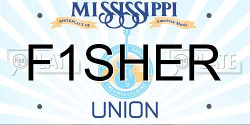 F1SHER Mississippi License Plate