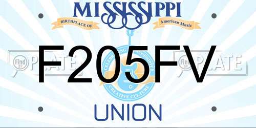 F205FV Mississippi License Plate