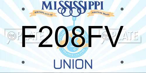 F208FV Mississippi License Plate