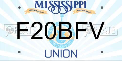 F20BFV Mississippi License Plate