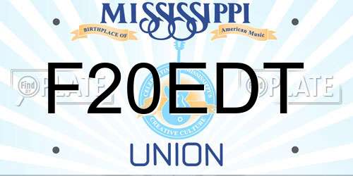 F20EDT Mississippi License Plate