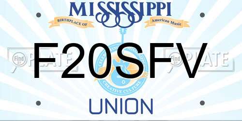 F20SFV Mississippi License Plate