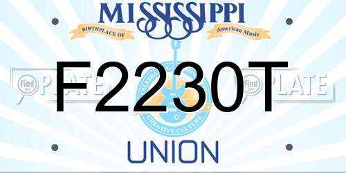 F2230T Mississippi License Plate