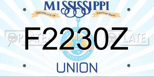 F2230Z Mississippi License Plate