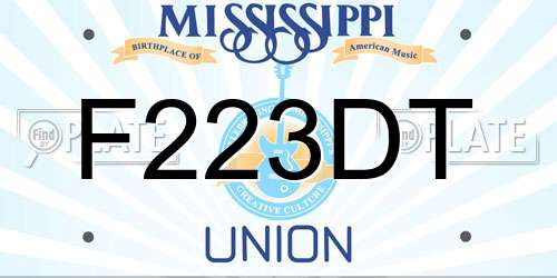 F223DT Mississippi License Plate