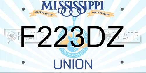 F223DZ Mississippi License Plate