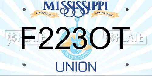F223OT Mississippi License Plate