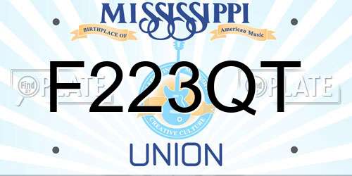 F223QT Mississippi License Plate