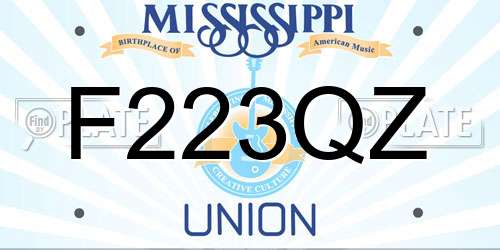 F223QZ Mississippi License Plate