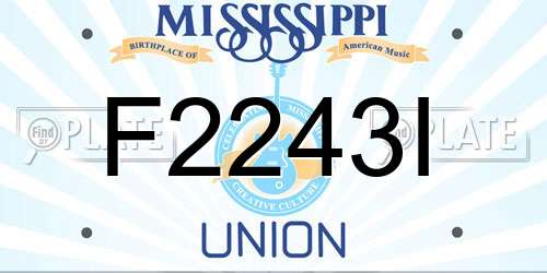 F2243I Mississippi License Plate