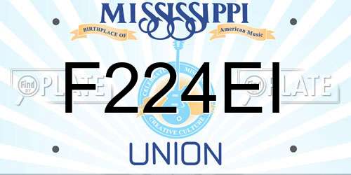F224EI Mississippi License Plate