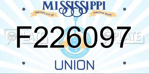 F226097 Mississippi License Plate